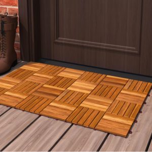 Interlocking Deck Tiles 6 Slats Natural Color 2