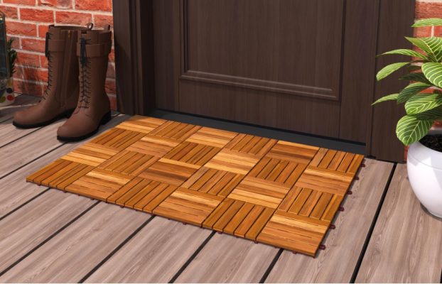 Interlocking Deck Tiles 6 Slats Natural Color 2