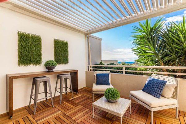 Interlocking Deck Tiles 6 Slats Natural Color 5