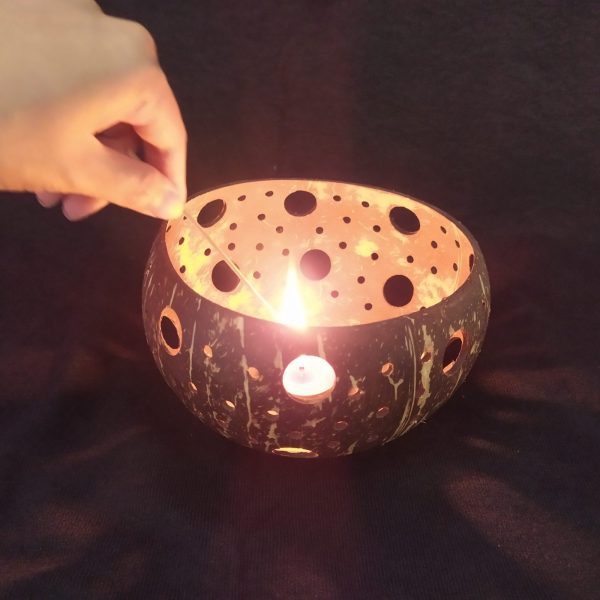 Coconut candle holder