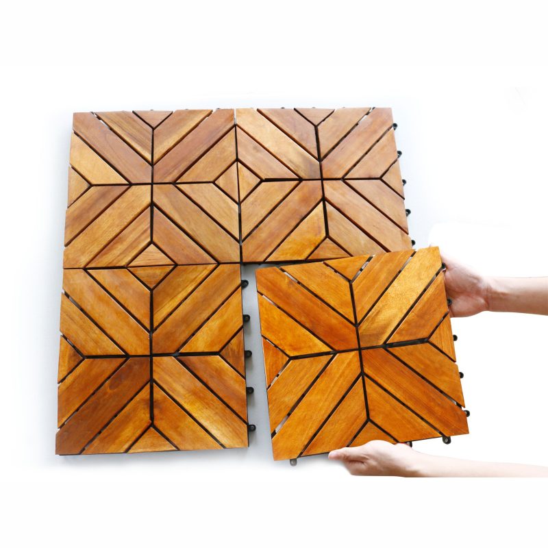 Acacia Hardwood Interlocking Patio Deck Tiles 5 decking tile 2 1