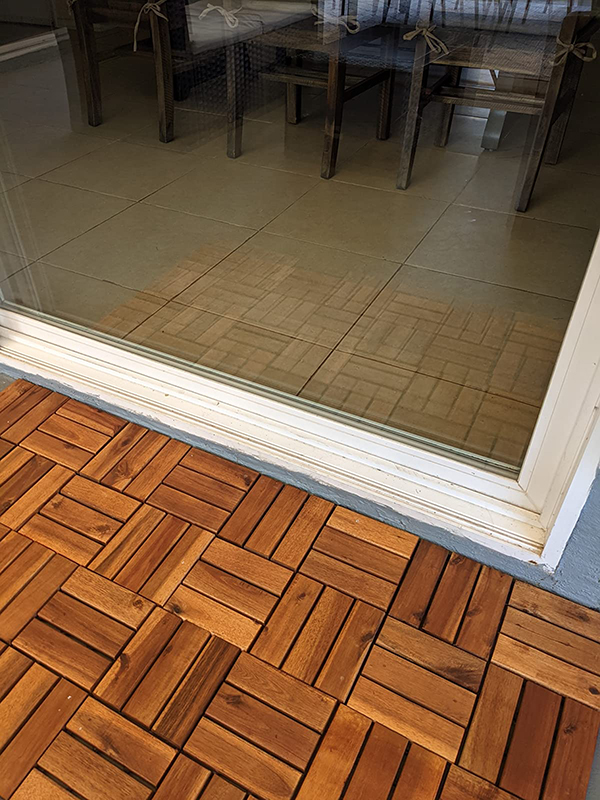 Interlocking Patio Tiles 12 Slats Natural Color 9 Interlocking Patio Tiles 12 Slats Natural Color VG12V 11