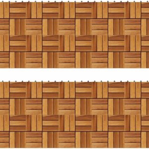 Interlocking Patio Tiles 12 Slats Natural Color 5 Interlocking Patio Tiles 12 Slats Natural Color VG12V 3