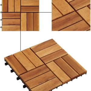 Interlocking Patio Tiles 12 Slats Natural Color 2 Interlocking Patio Tiles 12 Slats Natural Color VG12V 4