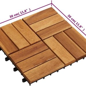 Interlocking Patio Tiles 12 Slats Natural Color 4 Interlocking Patio Tiles 12 Slats Natural Color VG12V 5