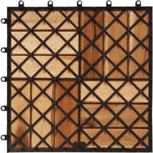Interlocking Patio Tiles 12 Slats Natural Color 3 Interlocking Patio Tiles 12 Slats Natural Color VG12V 6