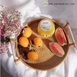 Wicker Basket, Round Dinner Plate with Handle 5 Wicker Basket