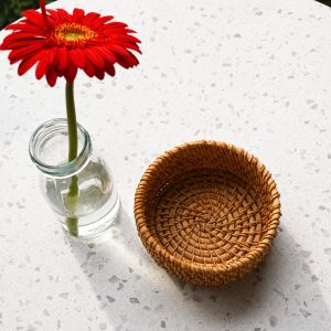 Handwoven Natural Rattan Snack Bowl – 10 cm Mini Serving Basket for Nuts, Candy and Sticky Rice wholesale supply