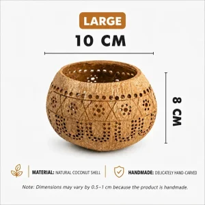 coconut shell tealight holder - material detail