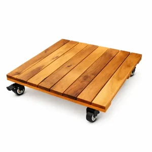 square wooden plant caddy with wheels DV40V4F - product view