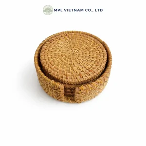 handmade rattan coaster set LL10N - product view