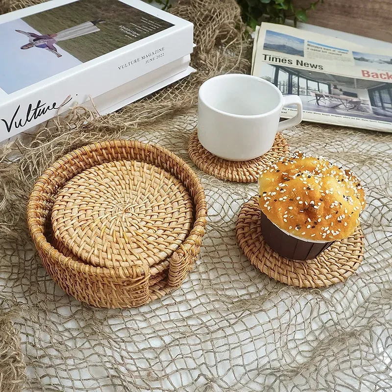handmade rattan coaster set LL10N - size reference handmade rattan coaster set LL10N - size reference