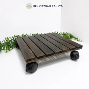 square dark walnut acacia plant caddy - image 8