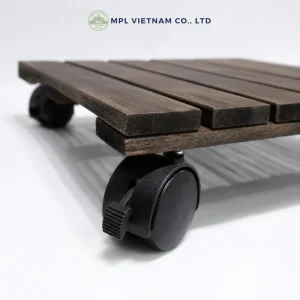 square dark walnut acacia plant caddy - image 9