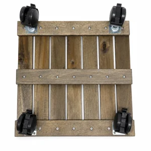 square dark walnut acacia plant caddy - image 11