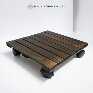 square dark walnut acacia plant caddy - image 12