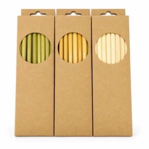 bamboo straw box with cleaning brush product view