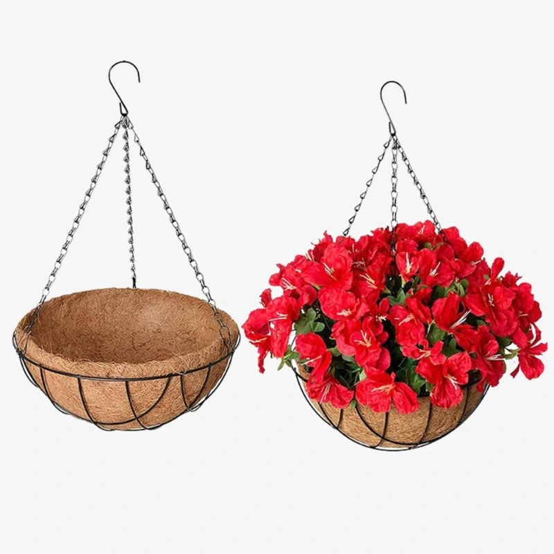 Round Coconut Coir Hanging Planter 1 round coconut coir hanging planter display reference