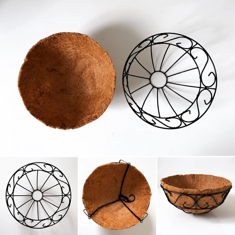 Round Coconut Coir Hanging Planter 2 round coconut coir hanging planter reference photograph