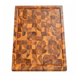 Teak End Grain Board 30 x 20 cm on a clean white background