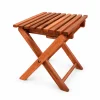 Folding Acacia Side Table with Slatted Top – 37 cm 7 Folding acacia side table with slatted wooden top and cross legs on white background