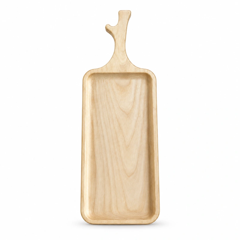 Slim Branch Handle Tray in ash wood on white Slim Branch Handle Tray in ash wood on white