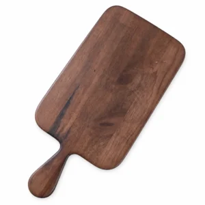 Rubberwood Paddle Cutting Board 33 x 15 cm on a clean white background
