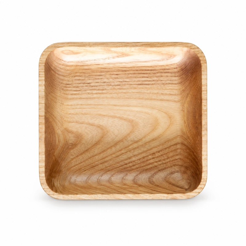 Deep Rectangle Ash Tray in ash wood on white Deep Rectangle Ash Tray in ash wood on white