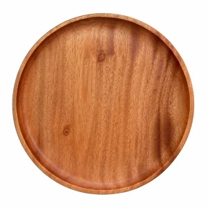 African Mahogany Round Tray 19 cm on a clean white background
