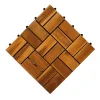 Cheap Interlocking Deck Tiles 18 Slats 7 18-slat natural-gold acacia deck tile on a clean white background