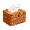 Handcrafted Rattan Tissue Box – Export Quality 7 Handwoven natural rattan tissue box with white tissue on a clean white background