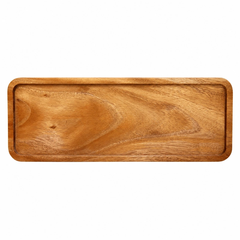 African Mahogany Long Tray 40 x 15 cm on a clean white background African Mahogany Long Tray 40 x 15 cm on a clean white background