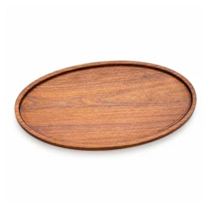 Walnut Oval Tray 30 x 15 cm on a clean white background