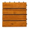 Wooden Decking Tile Using Basement Balcony 4 Slats 8 Wooden decking tile with four golden acacia slats and interlocking clips