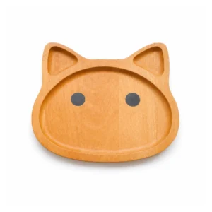 Rubberwood Cat Tray 24 x 23 cm on a clean white background