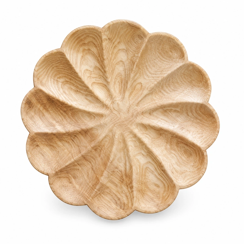 Radial Flower Ash Tray in ash wood on white Radial Flower Ash Tray in ash wood on white