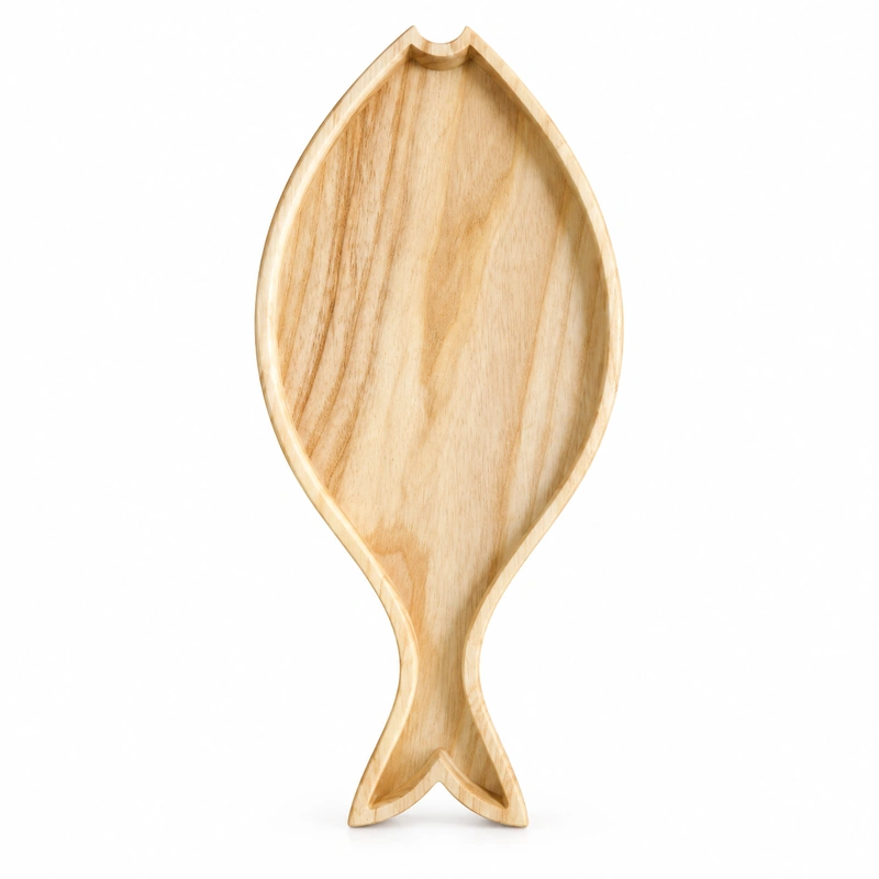 Fish Shaped Ash Tray in ash wood on white Fish Shaped Ash Tray in ash wood on white