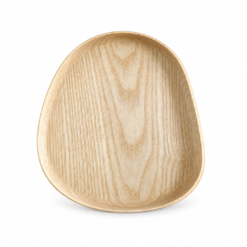 Medium Freeform Ash Tray in ash wood on white Medium Freeform Ash Tray in ash wood on white