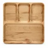 Rubberwood Four-Compartment Tray 25 cm 8 Rubberwood Four-Compartment Tray 25 cm on a clean white background