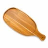 Acacia Oval Handled Tray 45 x 20 cm, Teak-Color Finish on a clean white background