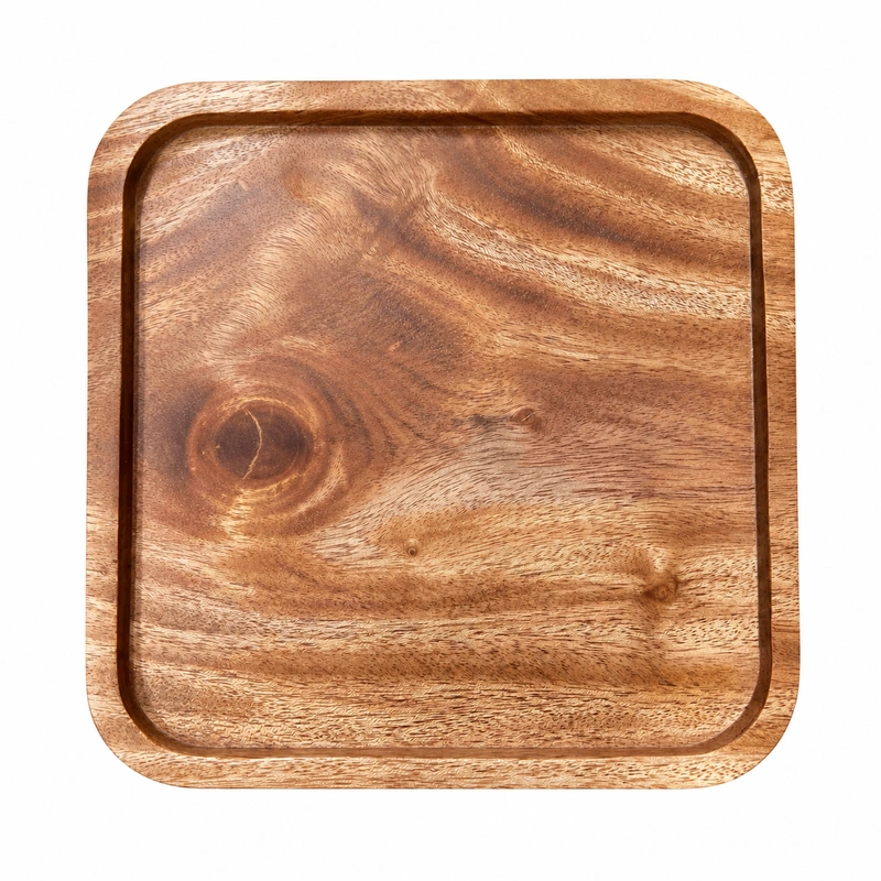 African Mahogany Square Tray 20 cm on a clean white background African Mahogany Square Tray 20 cm on a clean white background