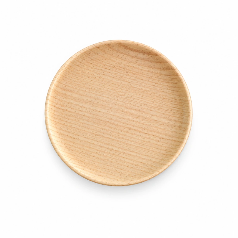 Medium Round Ash Dish in ash wood on white Medium Round Ash Dish in ash wood on white