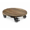 Heavy Duty Wooden Plant Dolly with Swivel Wheels 8 Wooden plant dolly with a 40 cm round acacia platform, swivel wheels and locking brakes