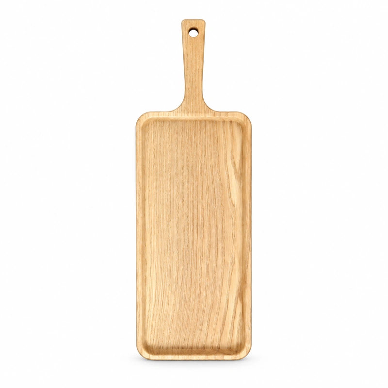 Rectangular Ash Handle Tray in ash wood on white Rectangular Ash Handle Tray in ash wood on white