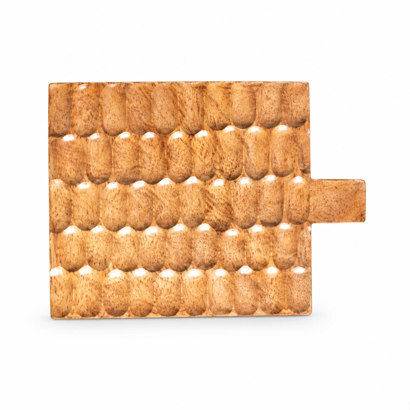 Textured Wood Coaster in doussie wood on white Textured Wood Coaster in doussie wood on white