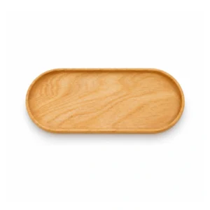 Rubberwood Snack Tray 20 x 10 cm on a clean white background