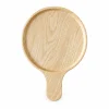 Round Ash Handle Tray – Ash Wood 9 Round Ash Handle Tray in ash wood on white