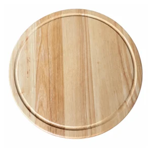 Rubberwood Round Plate 33.7 cm on a clean white background