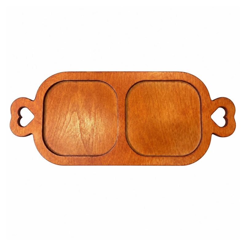Plywood Heart Handle Tray 30 x 12.5 cm on a clean white background Plywood Heart Handle Tray 30 x 12.5 cm on a clean white background