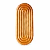 Compact Oval Grooved Tray – Doussie Wood 9 Compact Oval Grooved Tray in doussie wood on white